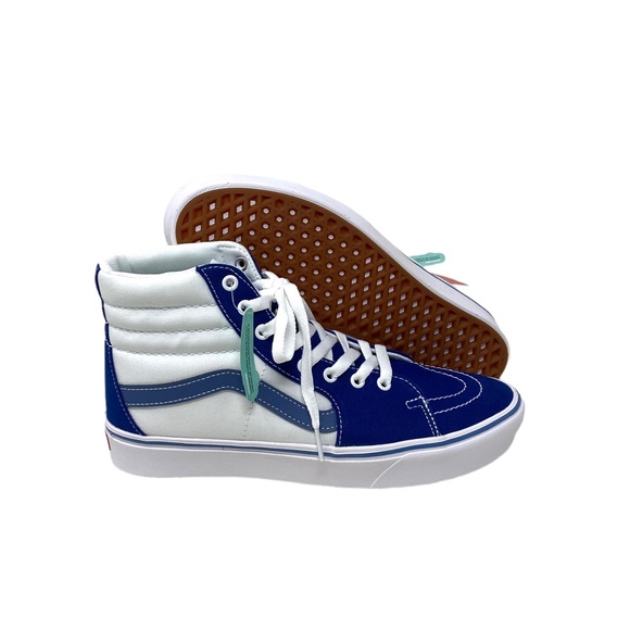 VANS Comfycush SK8-HI Tri-Tone Blue Mens High Top Suede Canvas Shoes VN0A3WMBB23 - Picture 5 of 9